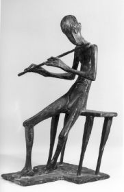 Flötenspieler 1988, Bronze,19 cm