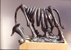 Milchkuh 1995, Bronze, 20 cm